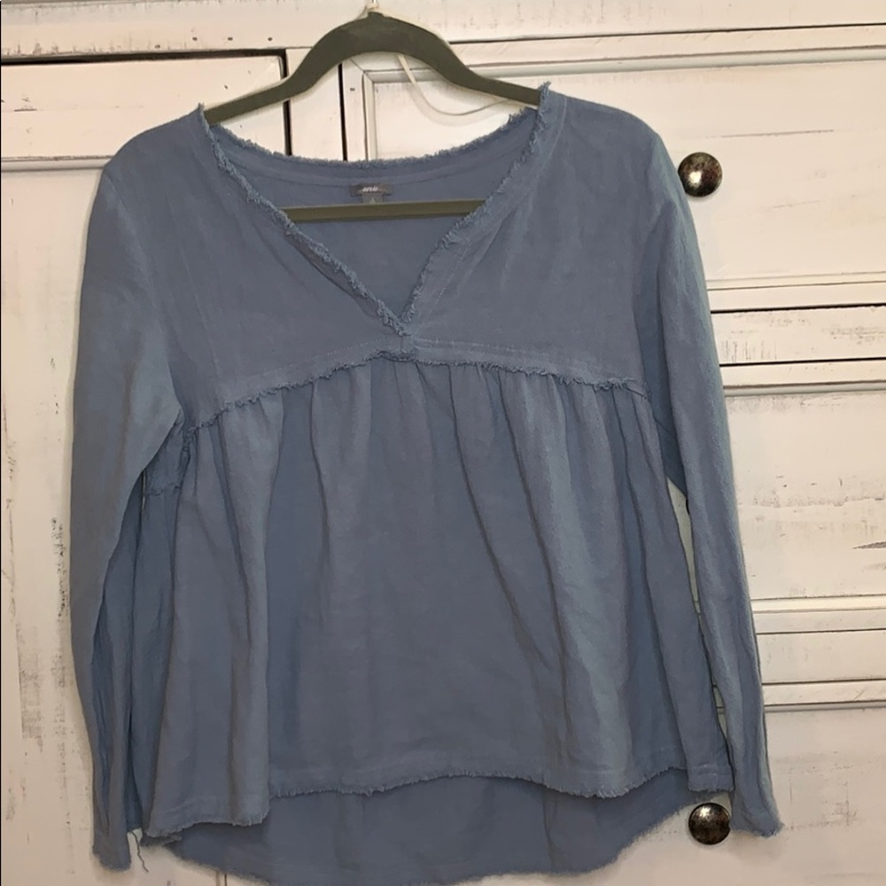 Raw Edge AE Peasant Top